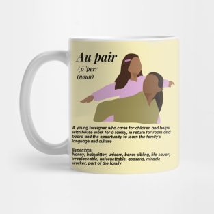 Au pair definition yellow female Mug